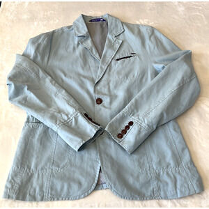 RNT23 Mens Be A Londoner Blazer Sz XXL Blue Lined Lined Sports Coat Pockets